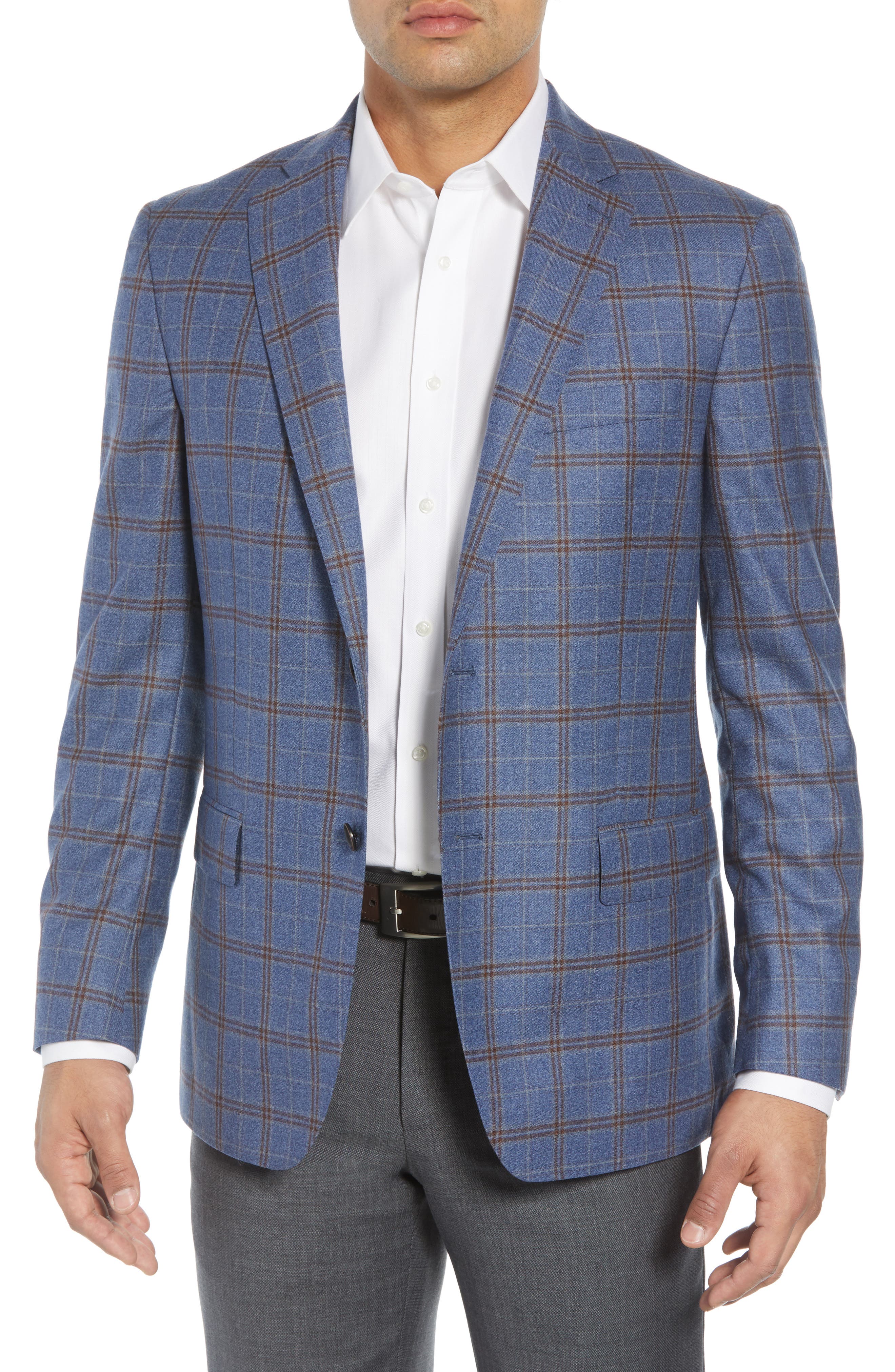 Hart Schaffner Marx Classic Fit Plaid Wool & Silk Sport Coat Nordstrom
