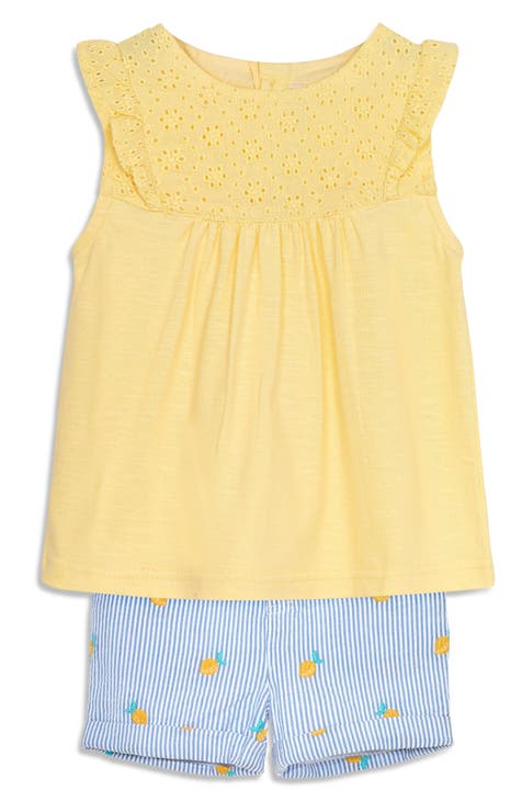 Embroidered Top & Lemon Shorts Set ( Baby)