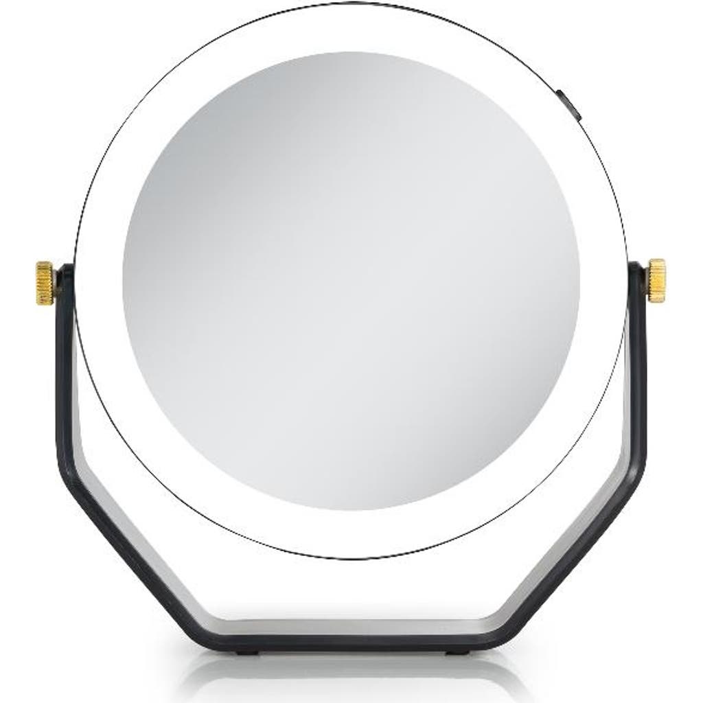 Zadro Lighted Makeup Mirror With 5x/1x Magnifications, Swivel & Battery In Black