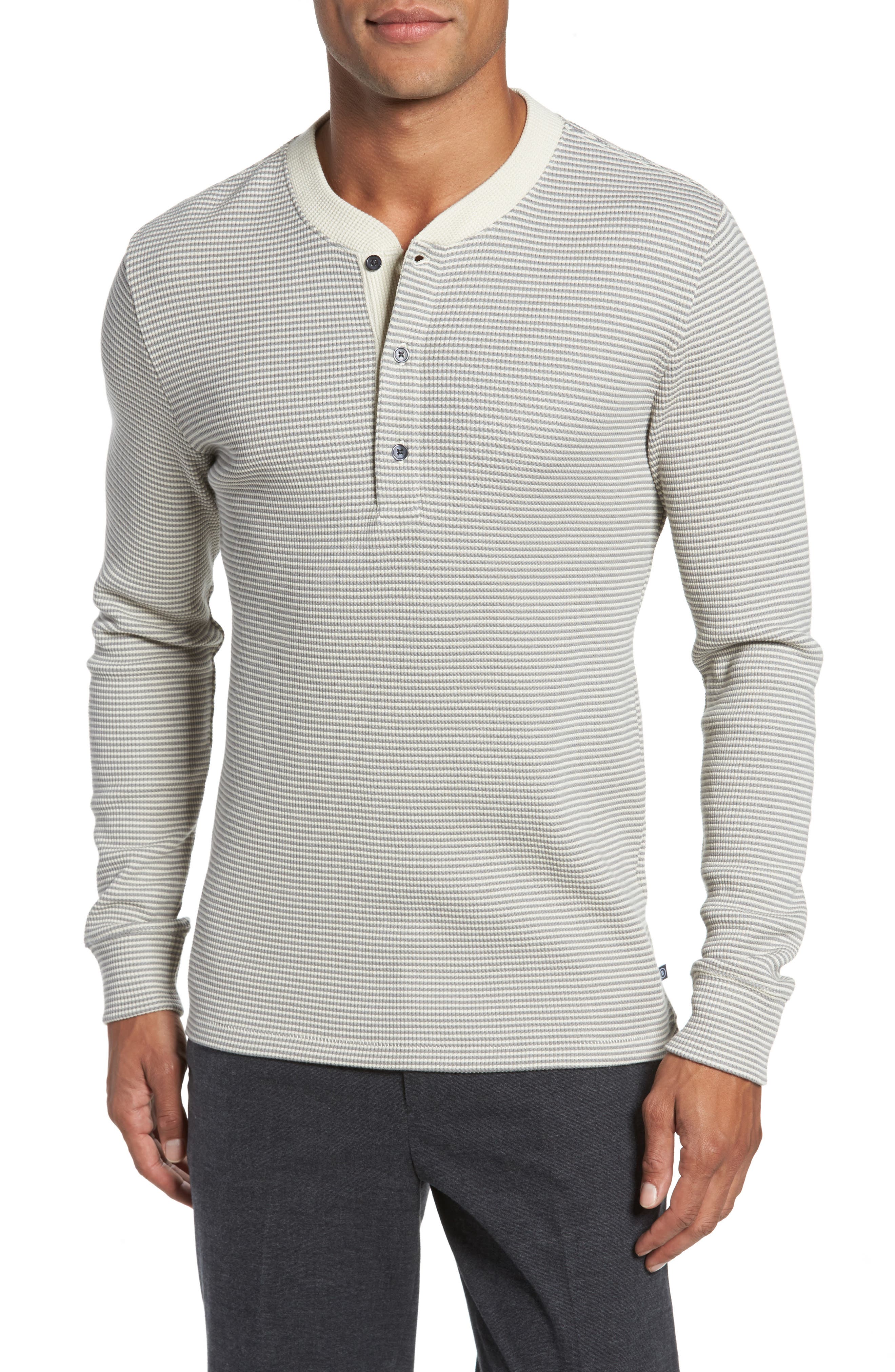 slim fit waffle henley
