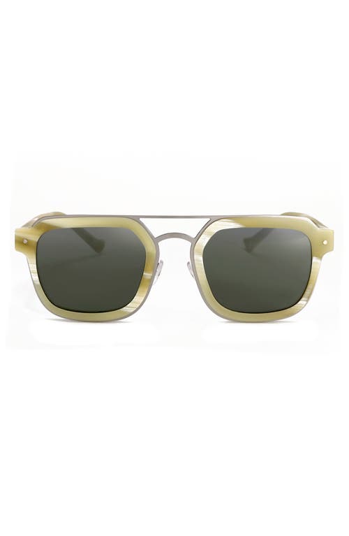 Notizia 51mm Rectangle Sunglasses in Ivory/Silver