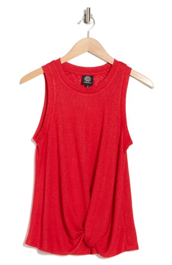 Shop Bobeau Front Twist Tank In Urban Red