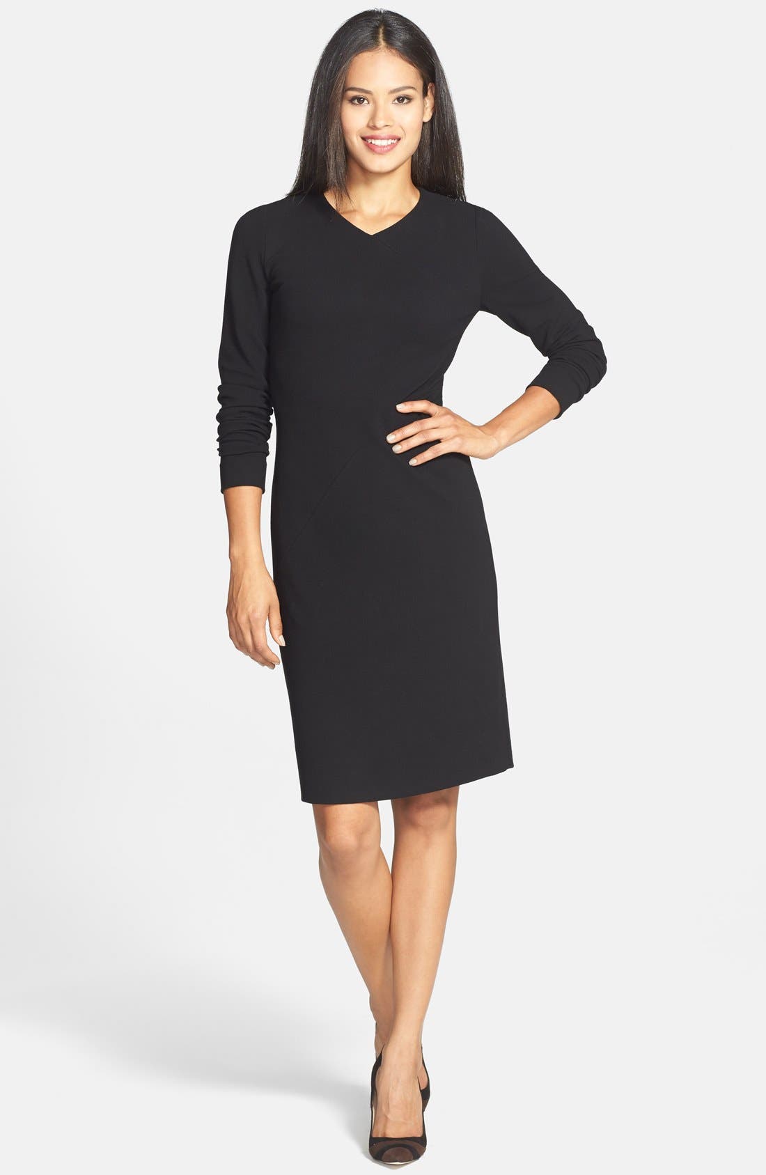 Classiques Entier® VNeck Stretch Crepe Sheath Dress Nordstrom