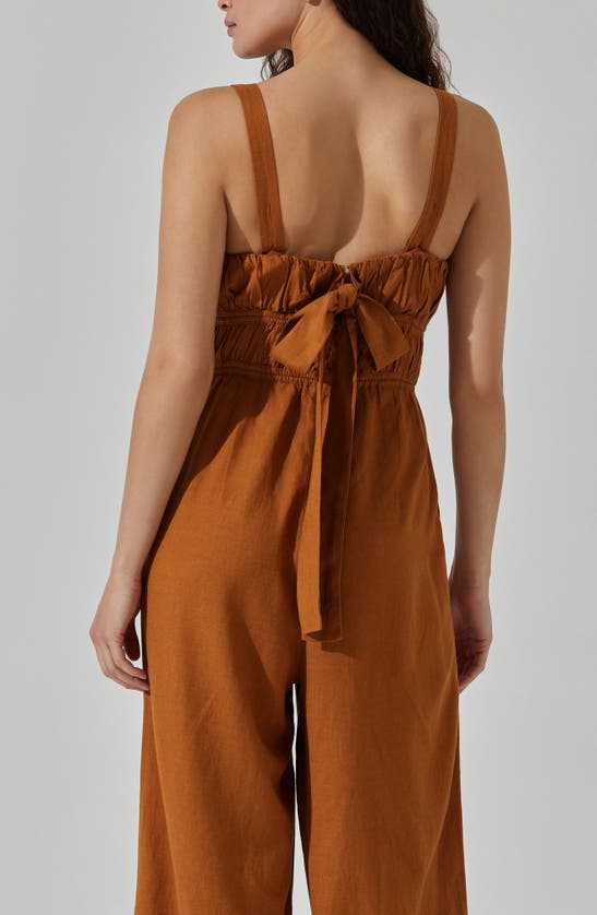 Astr Wide Leg Jumpsuit In Mocha