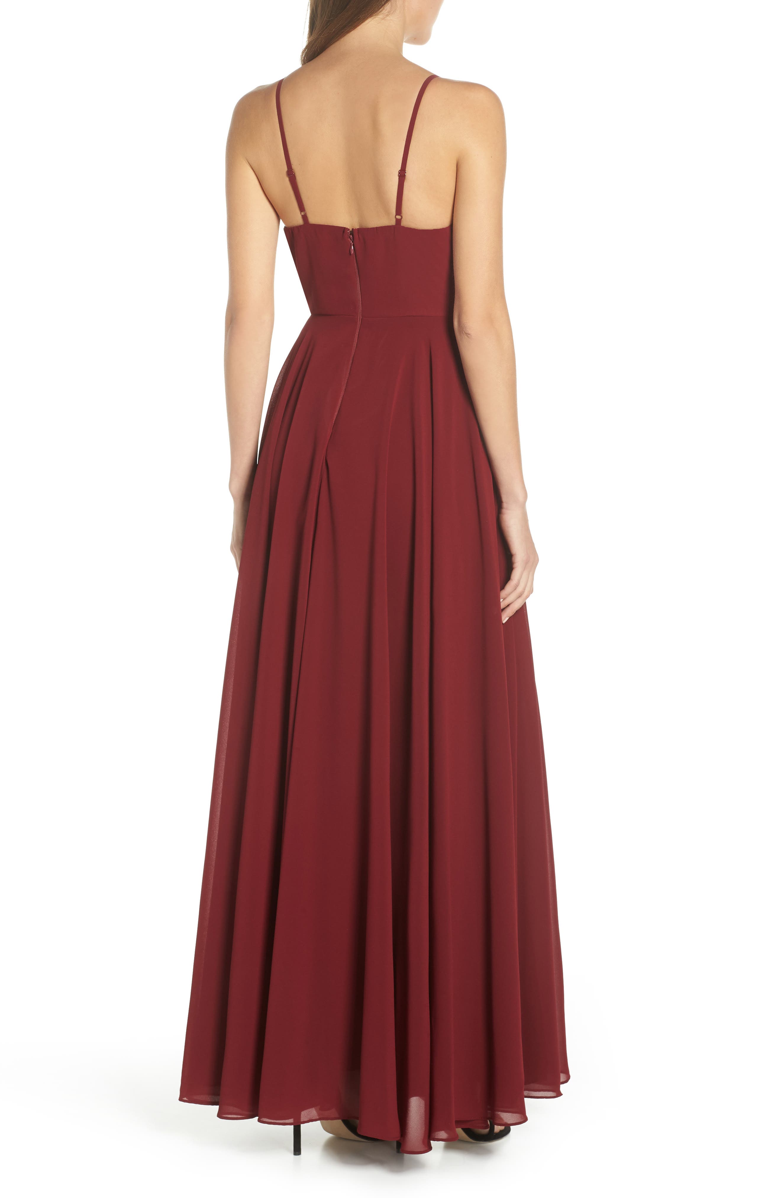 lulus surplice chiffon gown