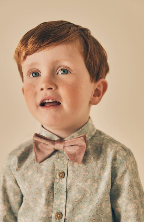 Shop Next Kids' Floral Button-up Shirt & Bow Tie Set In Green