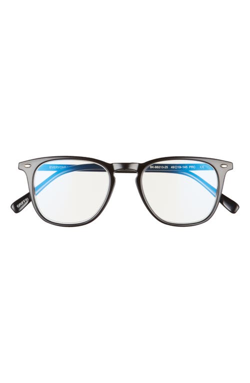 Griffin 51mm Blue Light Blocking Reading Glasses in Black/Clear