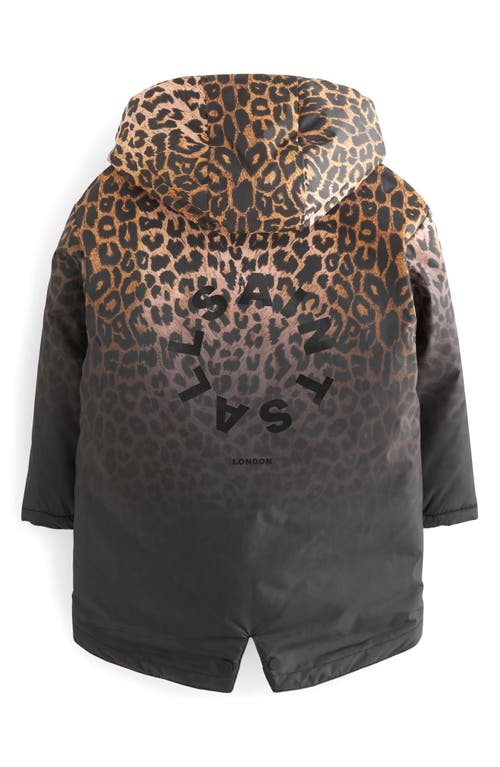 Shop Allsaints Sm By  Kids' Leopard Mac Hooded Coat In Black