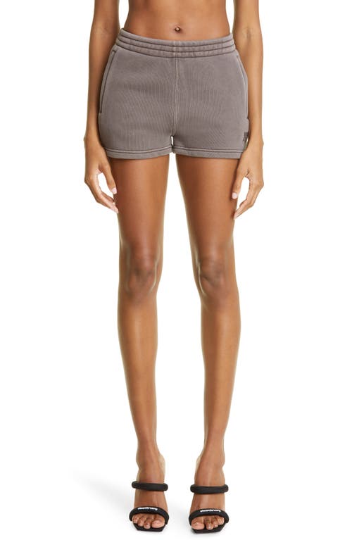 alexanderwang.t Relaxed Fit Cotton Blend Sweat Shorts in Washed Cola