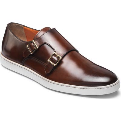 Santoni Fremont Double Monk Strap Shoe - Brown