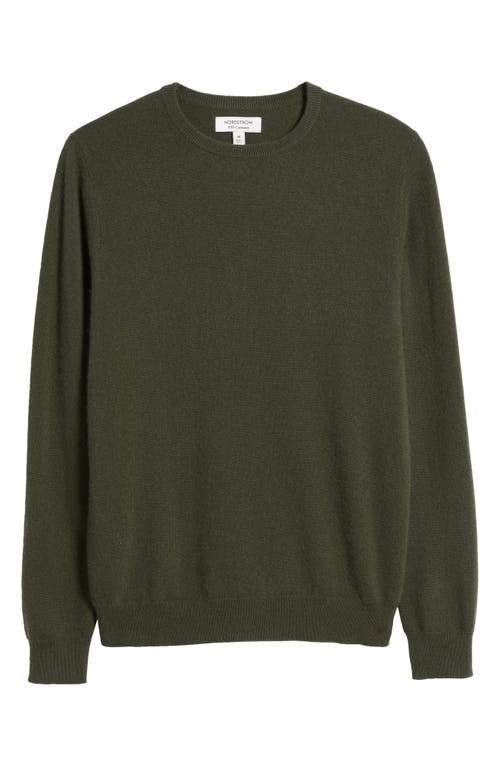 Shop Nordstrom Cashmere Crewneck Sweater In Green Depths