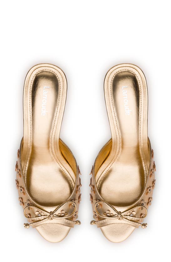 Shop Larroude Larroudé Jasmine Slide Sandal In Gold