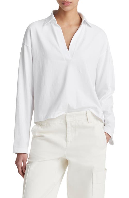 Vince Easy Long Sleeve Cotton Polo at Nordstrom,