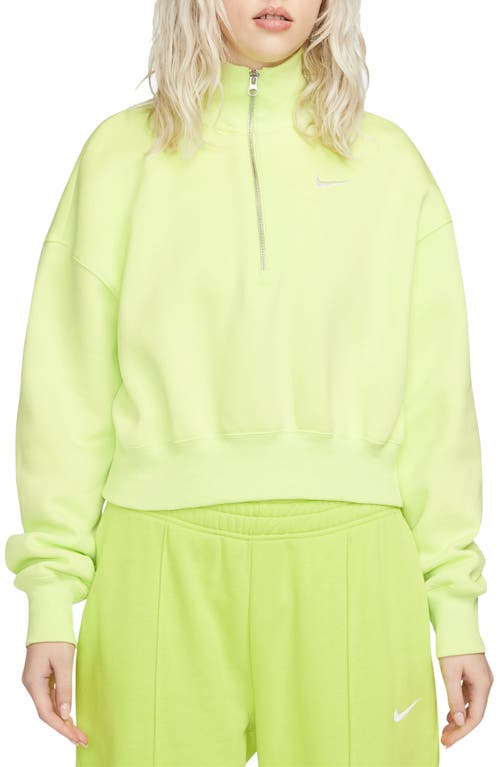 Nike Sportswear Phoenix Fleece Crop Sweatshirt In Lt Lemon Twist/sail