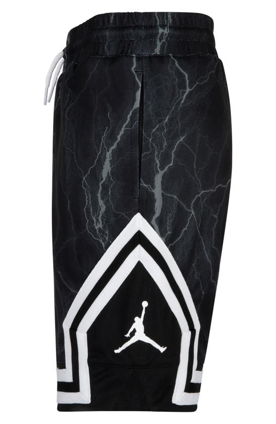 Shop Jordan Kids' Dri-fit Diamond Mesh Basketball Shorts In Black/ White