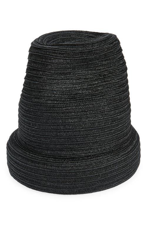 Yoko Cuff Woven Hat in Black