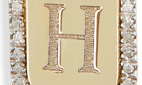 Meshmerise Diamond Initial Dog Tag Pendant Necklace In Yellow-h