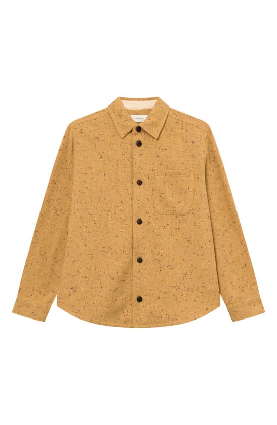 Shop Les Deux Joey Neppy Button-up Overshirt In Mustard Yellow