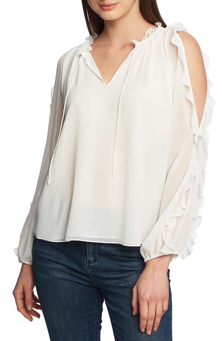 1.STATE Ruffle Cold Shoulder Top | Nordstrom