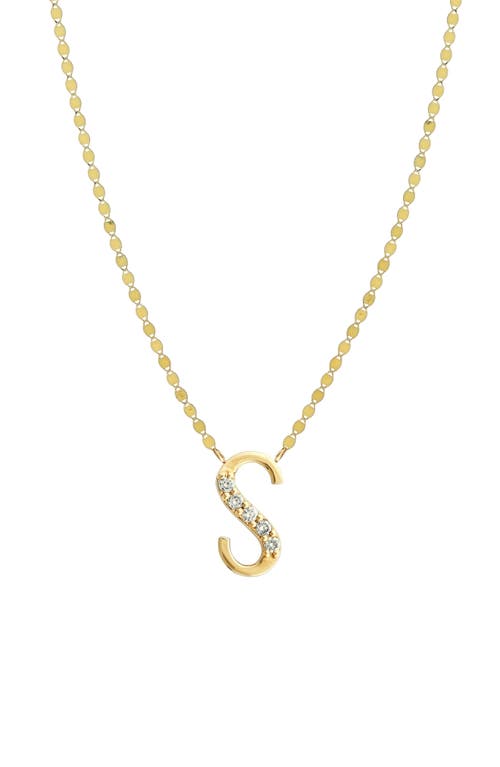 Lana Initial Pendant Necklace in Yellow Gold- S