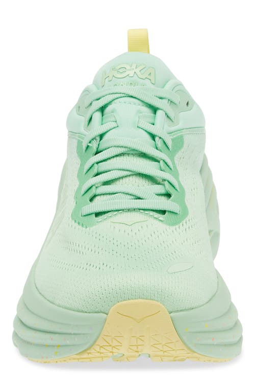 Shop Hoka Bondi 8 Running Shoe In Lime Glow/lemonade