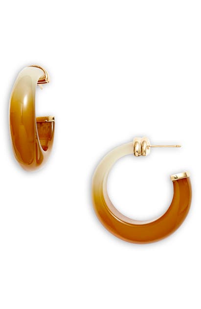 Gas Bijoux Abalone Hoop Earrings In Ocre
