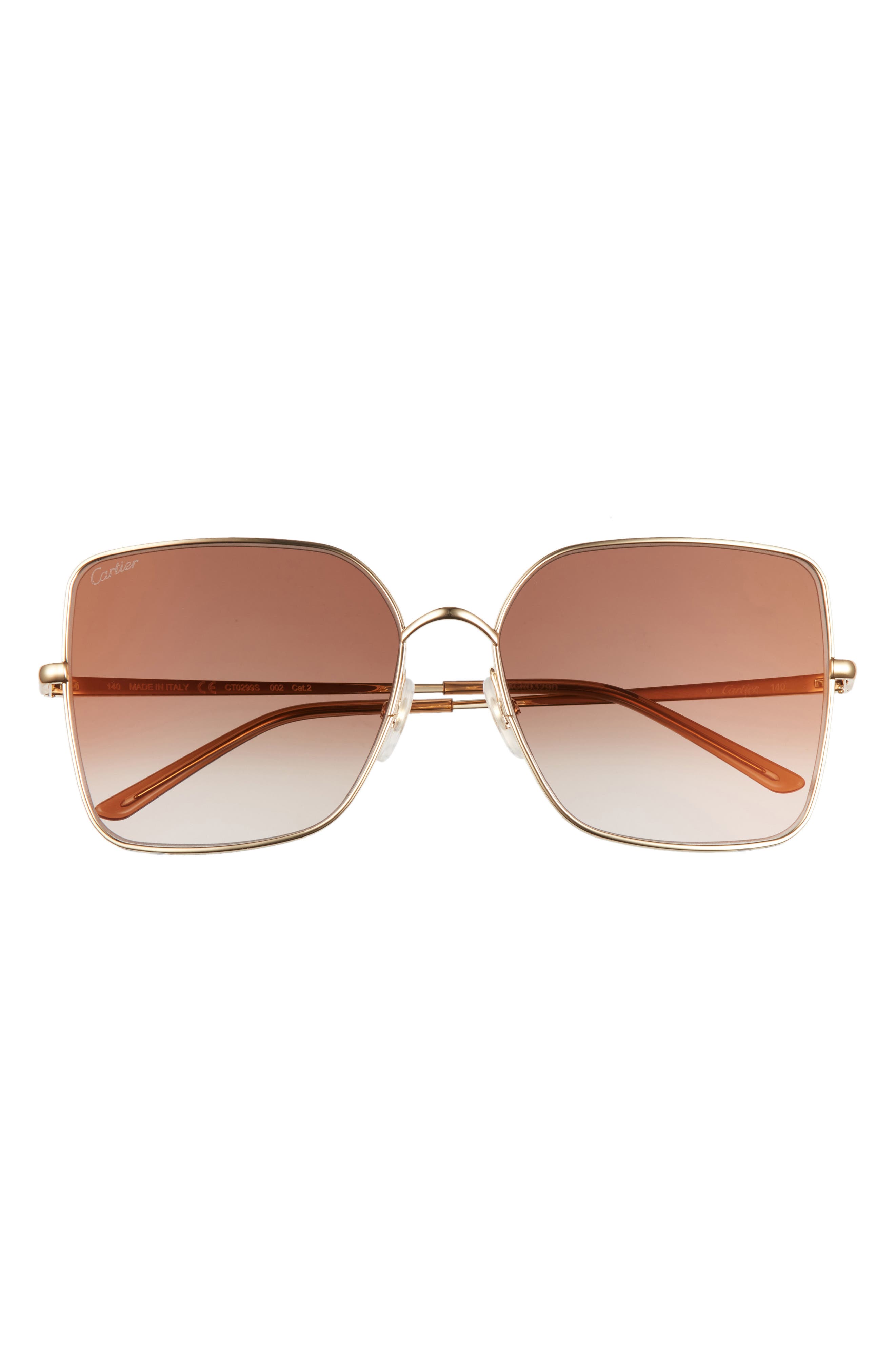 Cartier 59mm Square Sunglasses in Gold/Brown at Nordstrom