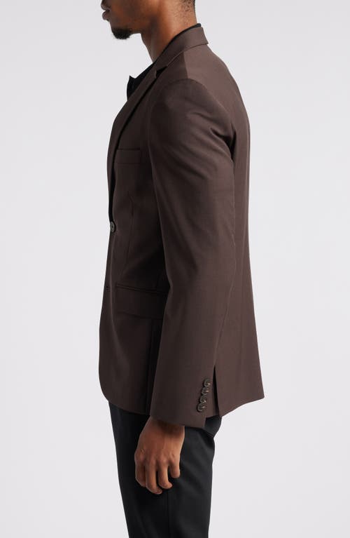 Shop Open Edit Solid Slim Fit Wool Blend Sport Coat In Brown Bean