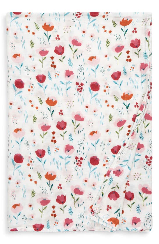 Loulou Lollipop Neutral Rainbow Muslin Swaddle Blanket In Rose Bloom