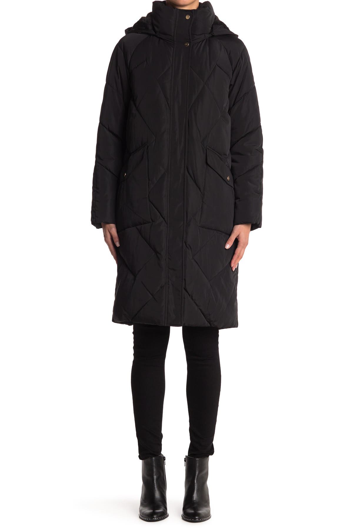 Donna Karan | Faux Fur Lined Hood Zip Cocoon Puffer Jacket | Nordstrom Rack