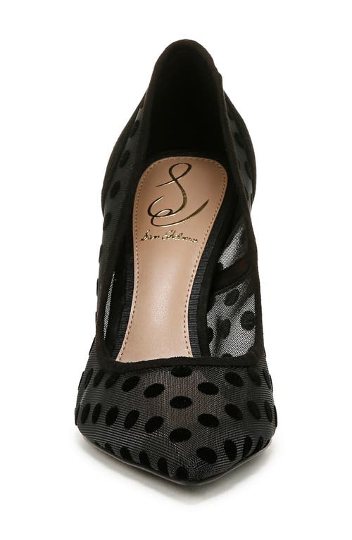 Sam Edelman Hazel Polka Dot Mesh Pump Black Polka Dot Mesh In Black Mesh