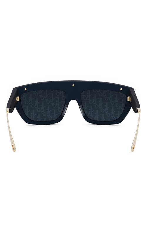 Shop Dior Club M7u Mask Sunglasses In Matte Blue/blu Mirror