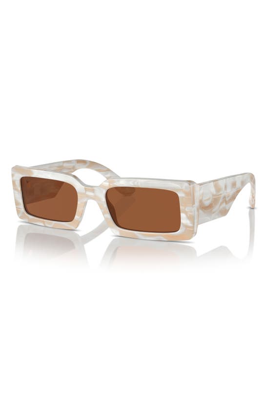 Shop Dolce & Gabbana 53mm Rectangular Sunglasses In Light Brown