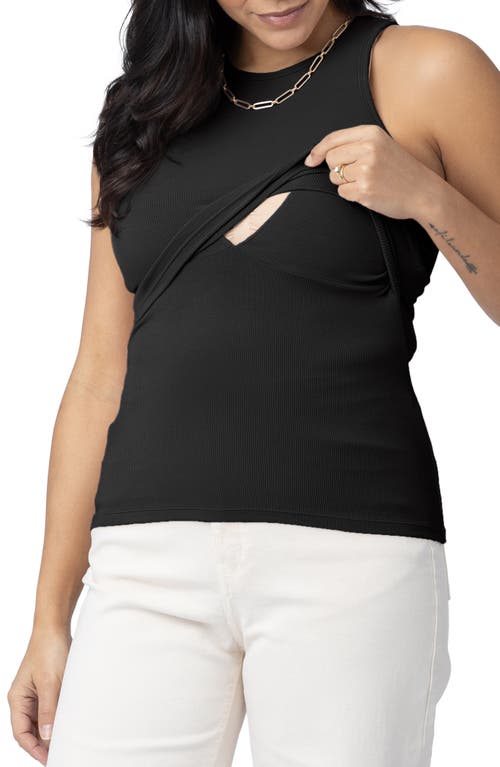 Shop Kindred Bravely Racerback Maternity/nursing Tank In Black