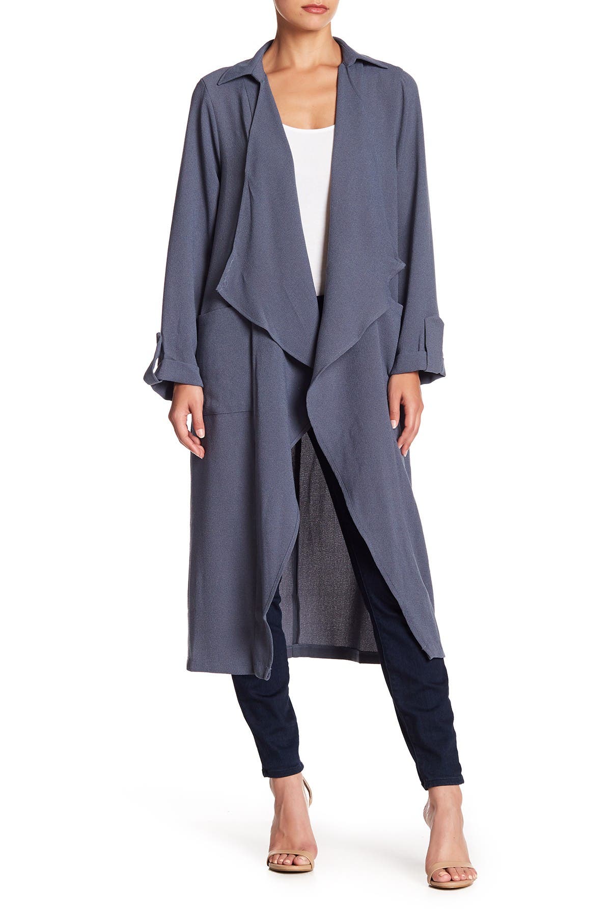 Lush | Draped Open Front Trench Duster | Nordstrom Rack