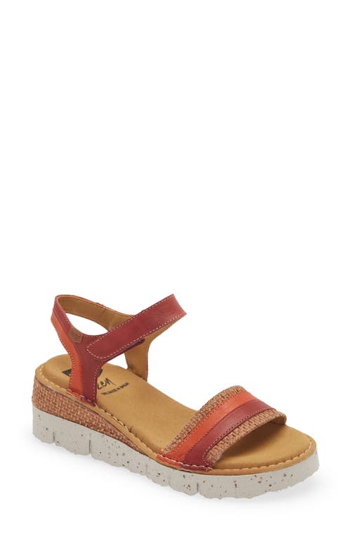 Catalina Wedge Sandal in Teja Red Combo