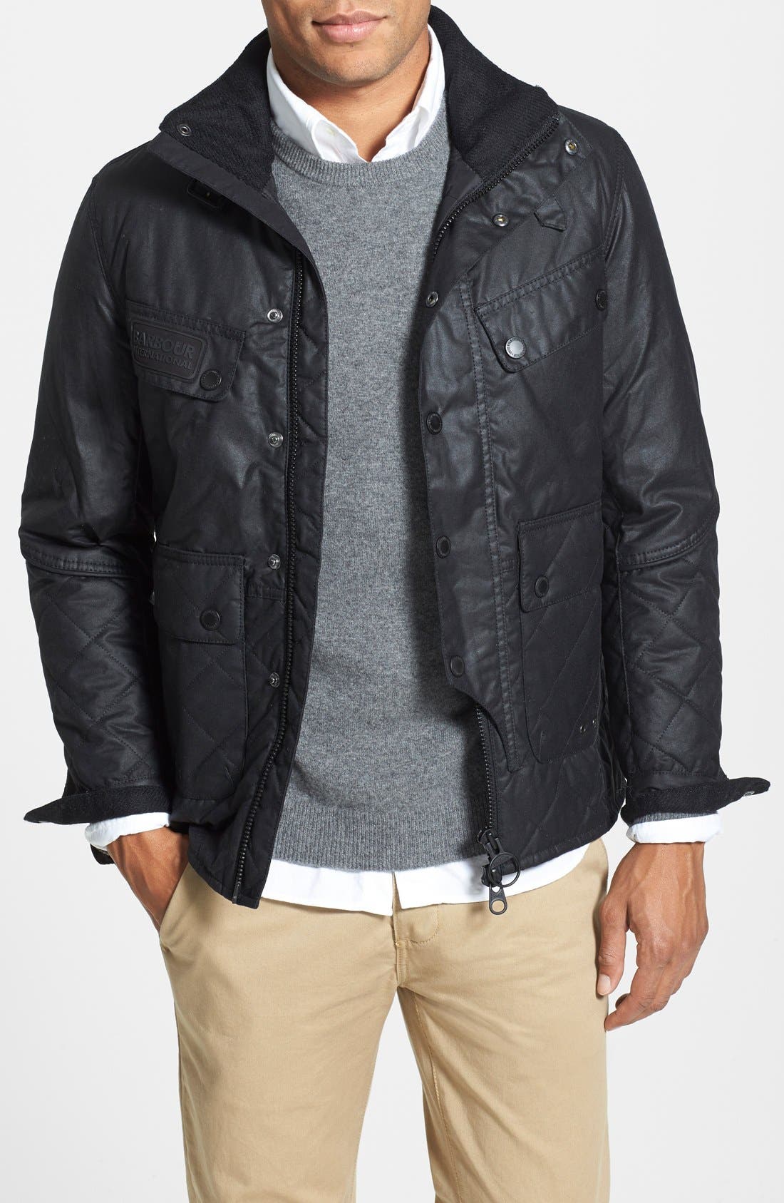 Barbour 'Trail' Quilted Waxed Cotton 