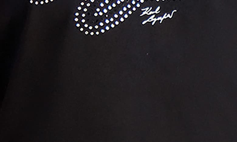 Shop Karl Lagerfeld Paris Embellished Organic Cotton Graphic T-shirt In Black