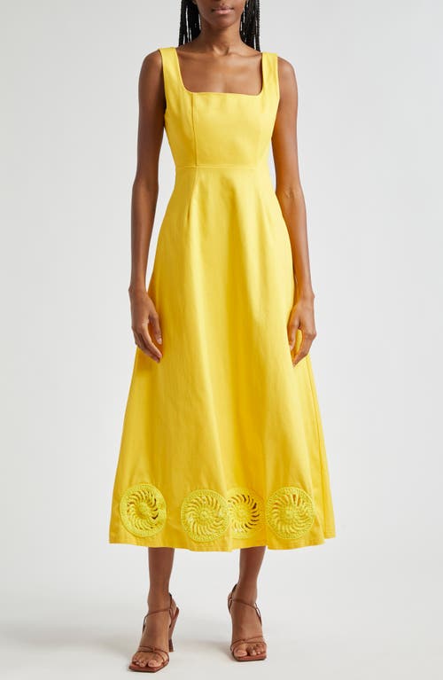 Kwara Crochet Trim Sundress in Yellow