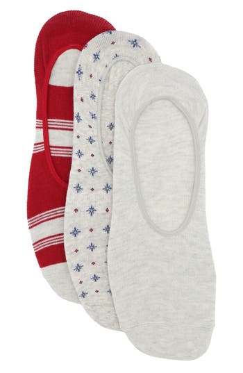 Lorenzo Uomo 3-pack Assorted Ankle Socks In Light Grey Multi