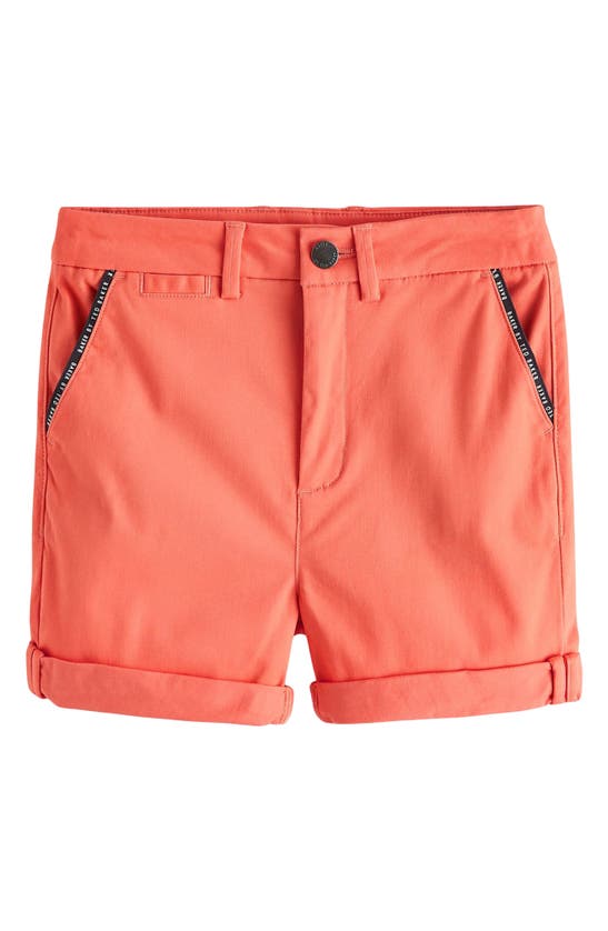 Shop Baker By Ted Baker Kids' Stretch Cotton Chino Shorts In Orange