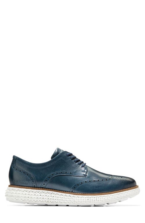 Shop Cole Haan Original Grand 2.0 Wingtip Oxford In Iron Blue