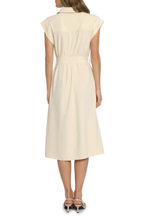 Shop Luxely Marigold Belted Midi Shirtdress In White Smoke