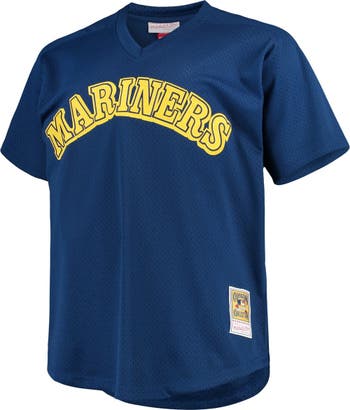 Mitchell & Ness Men's Mitchell & Ness Ken Griffey Jr. Royal Seattle  Mariners Big & Tall Cooperstown Collection Mesh Batting Practice Jersey