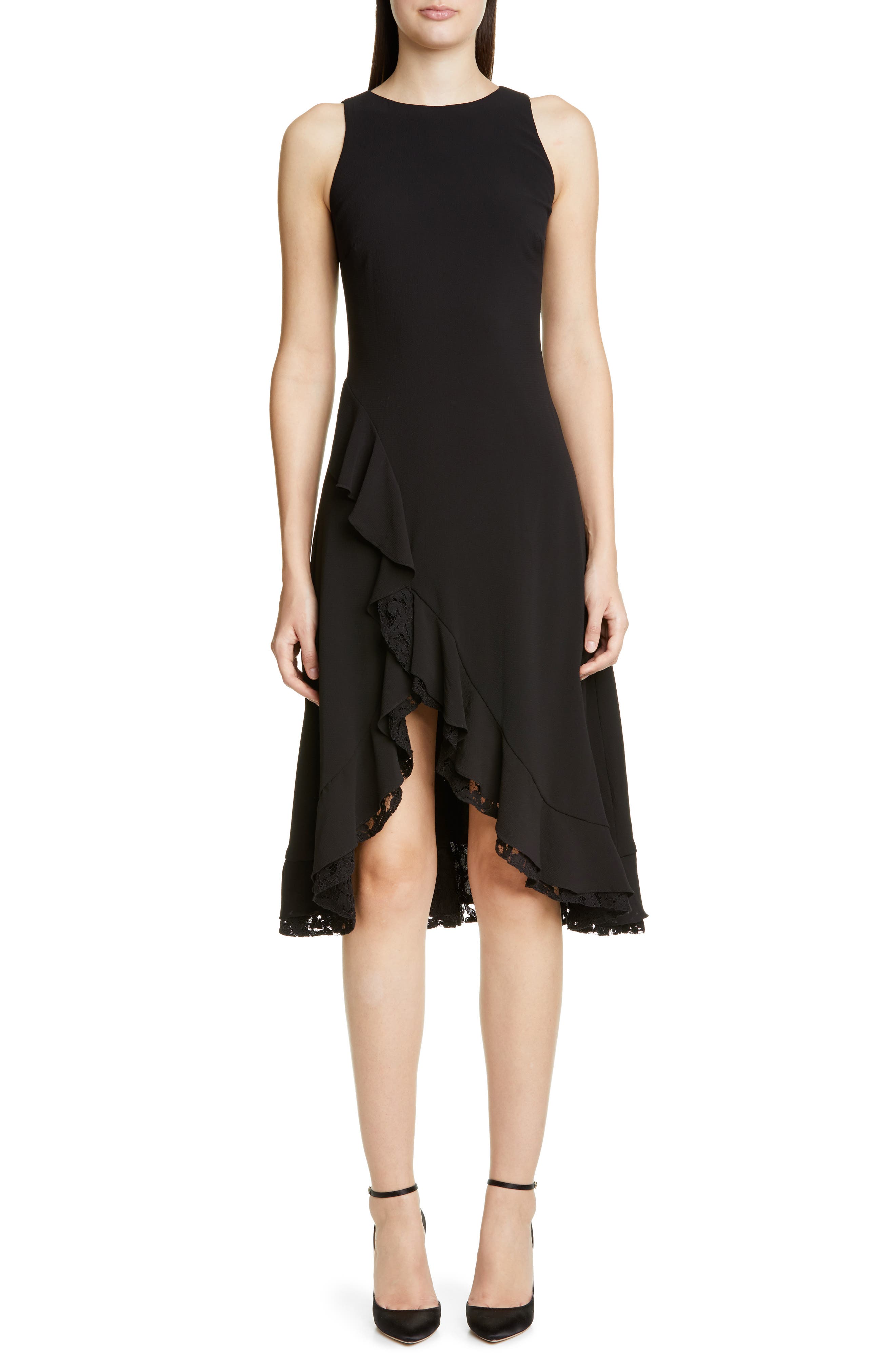 Zac Zac Posen Janice Ruffle Cocktail Dress, Black