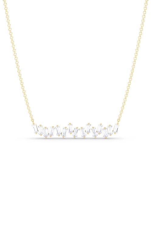 Baguette Lab Created Diamond Pendant Necklace in 18K Yellow Gold