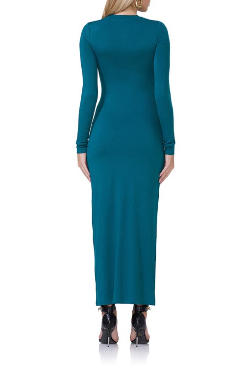 Shop Afrm Didi Long Sleeve Jersey Maxi Dress In Spruce