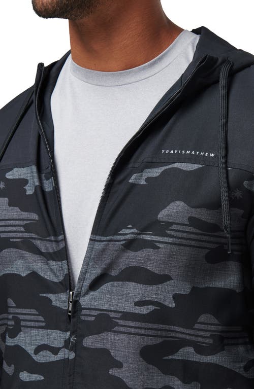 Shop Travismathew Camo Zip Hoodie In Black