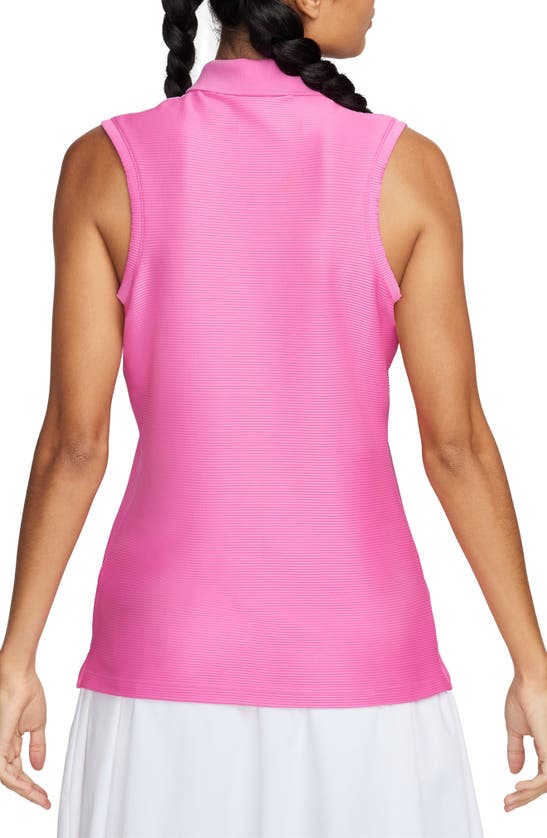 Shop Nike Victory Dri-fit Sleeveless Golf Polo In Playful Pink/ White