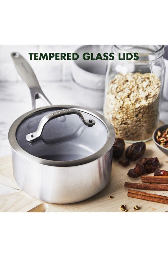 Greenpan Venice Pro Set Of 2 Ceramic Nonstick Saucepans With Glass Lids